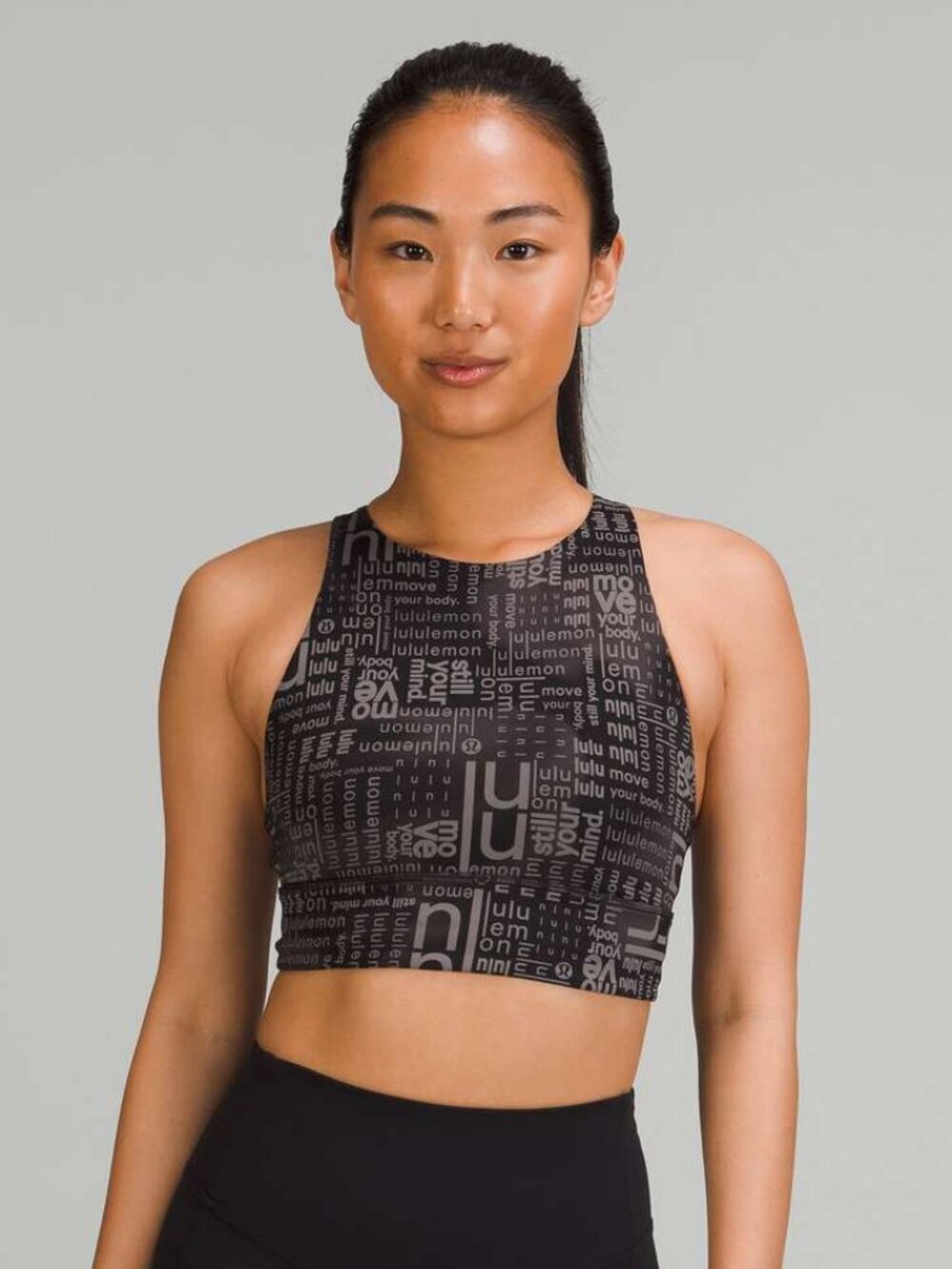 Lululemon Energy High-Neck Longline Bra *Medium Supp, B–D Cups - 12 Ombre Black
